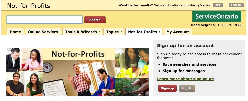 Not-for-Profits Screen Shot