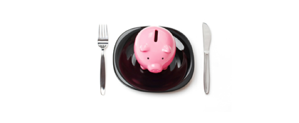 piggybank on plate